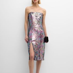 Size 6 Sold Out Liv Foster Beautiful Multicolor Sequin Strapless Dress